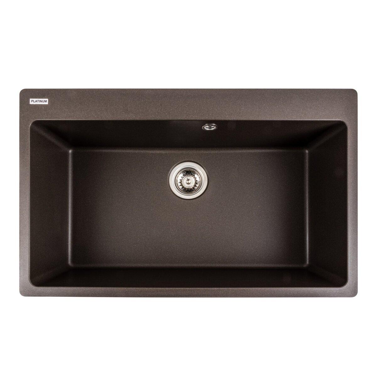 Гранітна мийка для кухні Platinum 7850 Bogema матова Темна скеля, фото 1