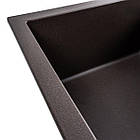 Гранітна мийка для кухні VALESO LOTOS 6550 матова Темна скеля, фото 2