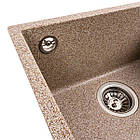 Гранітна мийка для кухні VALESO 4040 RUBA матова карамель, фото 4