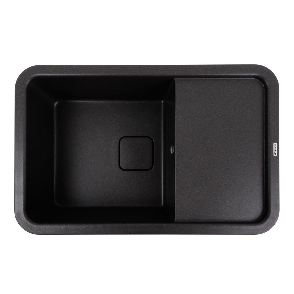 Гранітна мийка для кухні Platinum 7850 CUBE матовий Моріон, фото 1