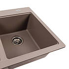 Гранітна мийка для кухні Platinum 7850 HARMONY матова Дюна, фото 3