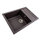 Кухонна мийка гранітна матова 7050 CASCADA Platinum Гренадин, фото 6