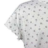 Жіночий комплект для дому та сну Lesko SM240426DHX6 M білий із сердечками футболка та шорти жіноча піжама 5 шт., фото 4