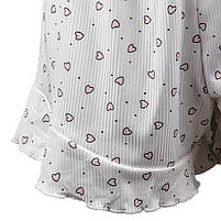 Жіночий комплект для дому та сну Lesko SM240426DHX6 L футболка та шорти жіноча піжама біла із сердечками 5 шт., фото 5