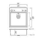 Кухонна мийка Handmade WHITE GLASS 600х510х200, фото 6