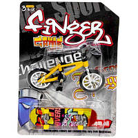 Пальчиковий скейт та велосипед Швидкість 10,5 см (ЖОВТИЙ)