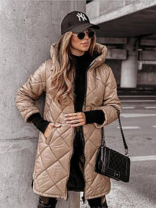 Стильне жіноче тепле зимове пальто-куртка з капюшоном "Dakota"