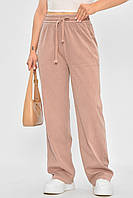 Жіночі штани KENA розширені, пудрового кольору, розмір 4XL, матеріал - 100% поліестер, довжина 107 см.