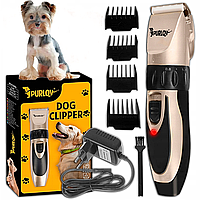 Машинка для стриження собак і кішок безшумна Purlov Тример бездротовий для грумінгу тварин