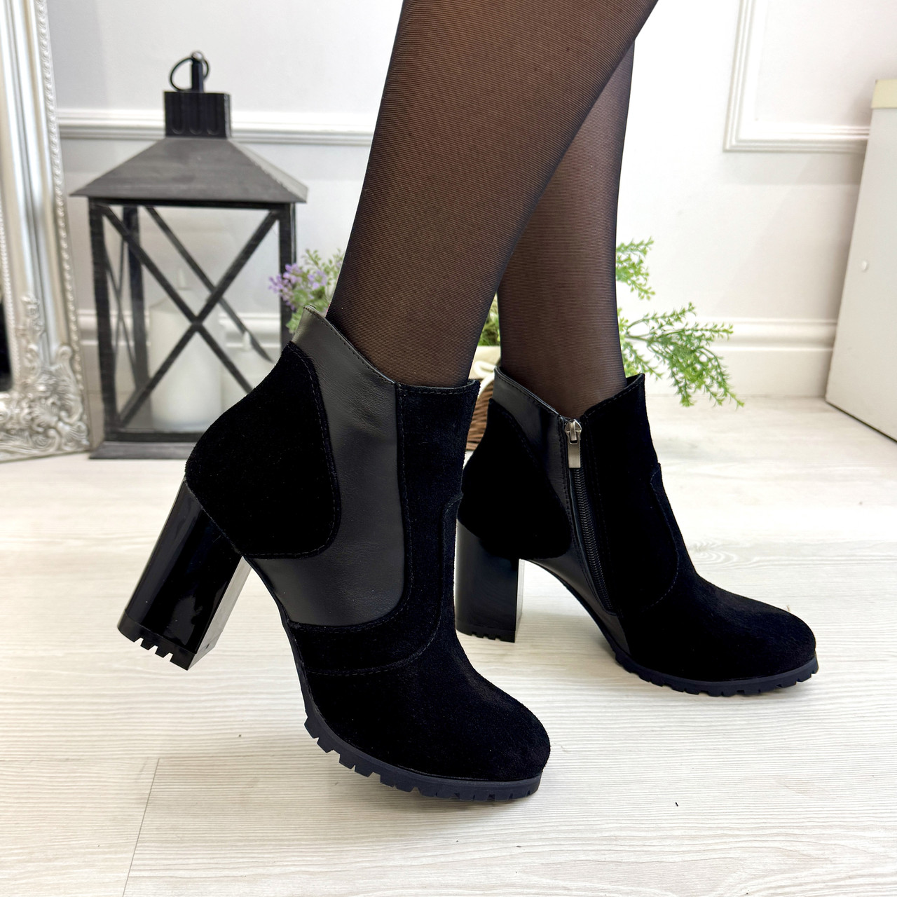 Напівчеревики жіночі об'єднані на стійкому каблуці, фото 1