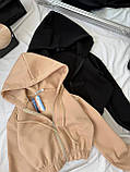 Зипка жіноча на блискавці з капюшоном тринитка на флісі 42-46 48-50, фото 6