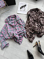 Повсякденна сорочка жіноча в карту на ґудзиках 42-48