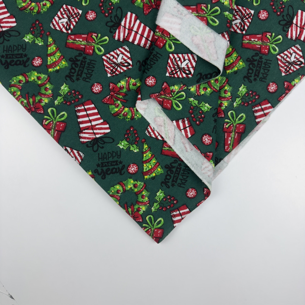 Футер двонитка з начосом "З новим роком" — 180 см (ротація). 100%хб ВІДРІЗ 1.1м