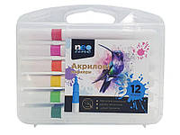 Маркери Neo Line 4061-12SH акрилові 12кольорів в пластиковому пеналі