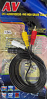 Шнур AV для підключення цифрової техніки штекер 3.5*3RCA 1,5 метра (подовжений)