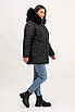 Куртка зимова модна жіноча великого розміру 54-66 чорний, фото 2