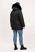 Куртка зимова модна жіноча великого розміру 54-66 чорний, фото 3