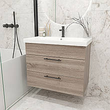 Тумба з умивальником для ванної кімнати 650×800×450 ТПУ-5 Дуб Сонома трюфель