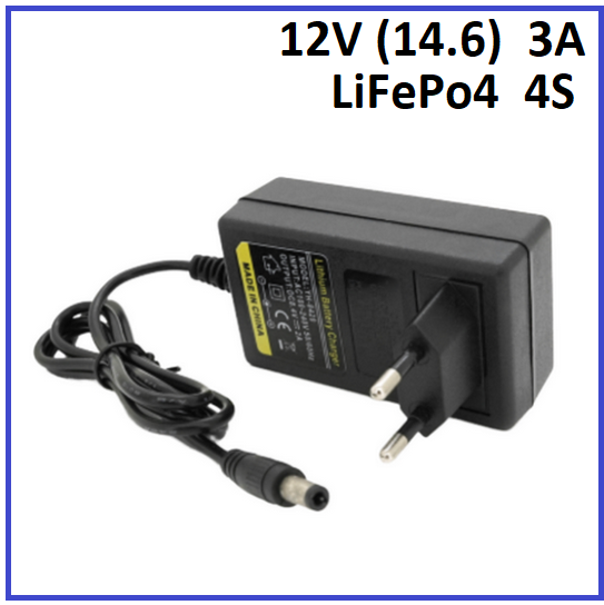 Зарядний пристрій Voltronic для LiFePo4 12V (14.6) 4S до 3A штекер 5.5х2.5, фото 1