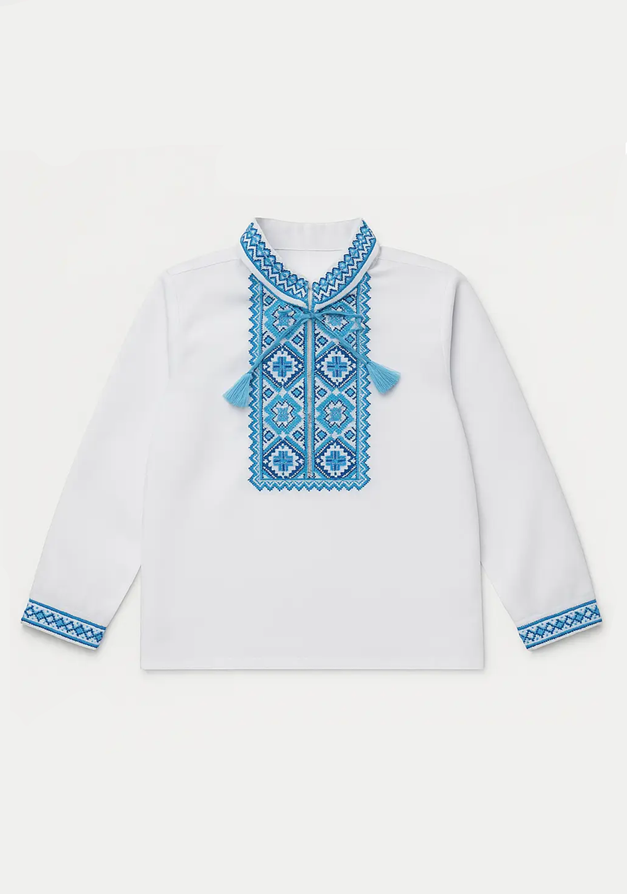 Дитяча вишиванка на хлопчика біла Kosar, фото 1