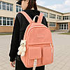 Рюкзак із сумками 5в1, 42x30x11 см, Рожевий/ Міський рюкзак/Рюкзак підлітковий/Бузковий рюкзак/ Портфель, фото 7