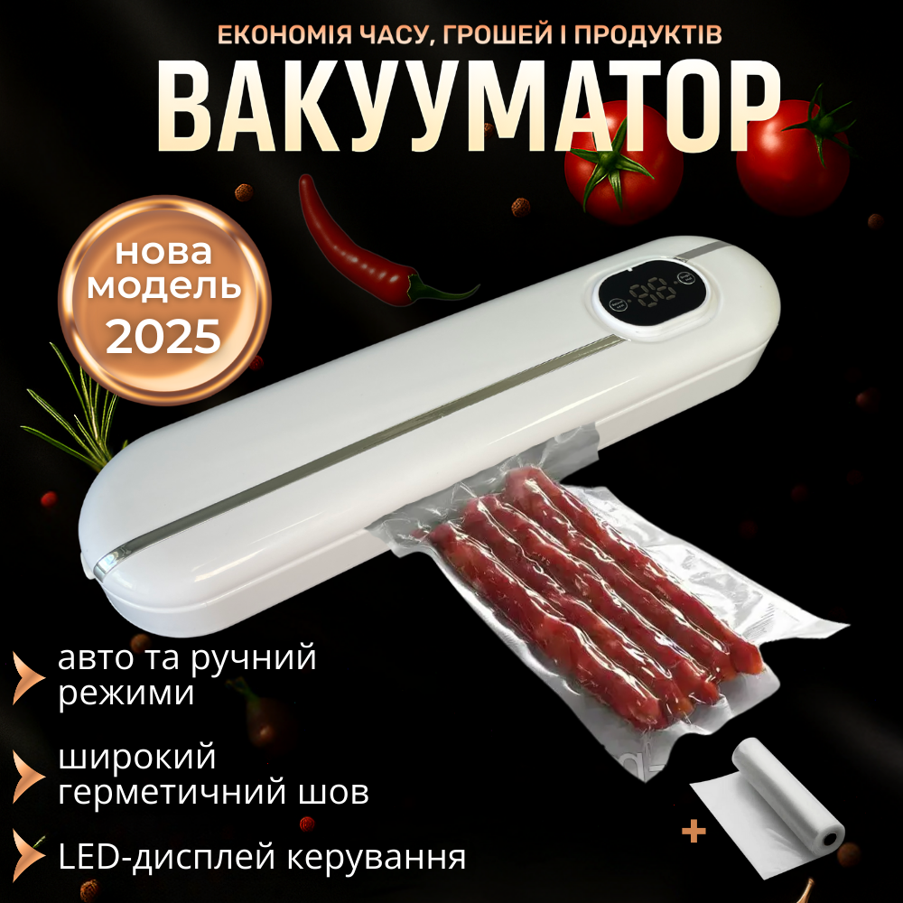 Вакууматор для продуктів, вакууматор побутовий, вакууматор для дому Hechpro (6663), фото 1