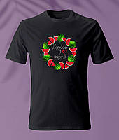 Футболка черная херсон в сердце с арбузами, размеры s-5xl