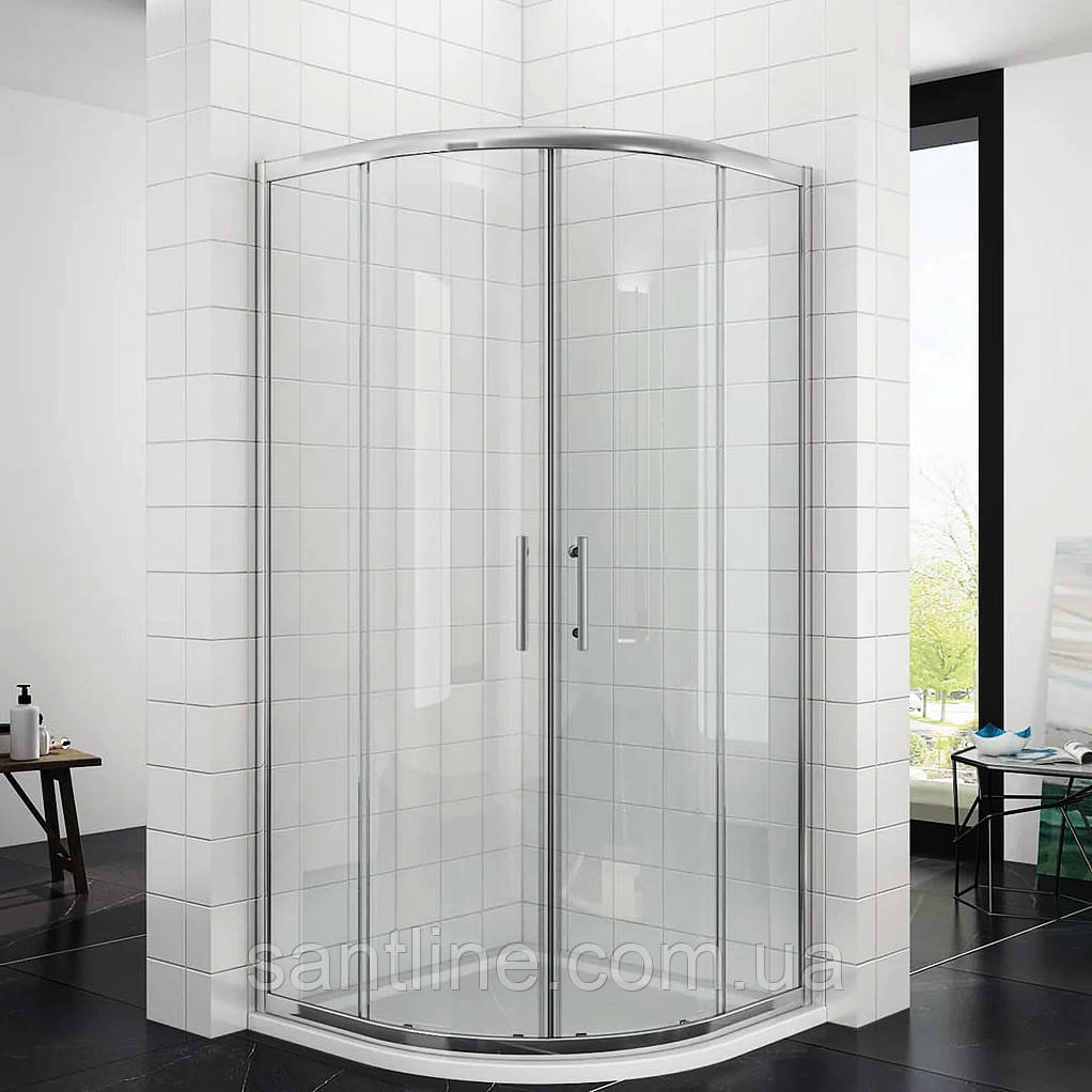 Душова кабіна 90x90x190 см Insana Like Mira без піддону, прозоре скло 6 мм розсувні двері, фото 1