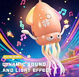 Іграшка музична інтерактивна Squid Electric Dance танцюючий восьминіг для малюків Рожевий, фото 10