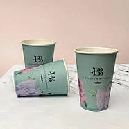 2500 шт. Стакани з логотипом, одношарові з білою основою, 250 мл., фото 2