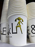 1000 шт. Стакани з логотипом, білі одношарові, 340 мл., фото 4