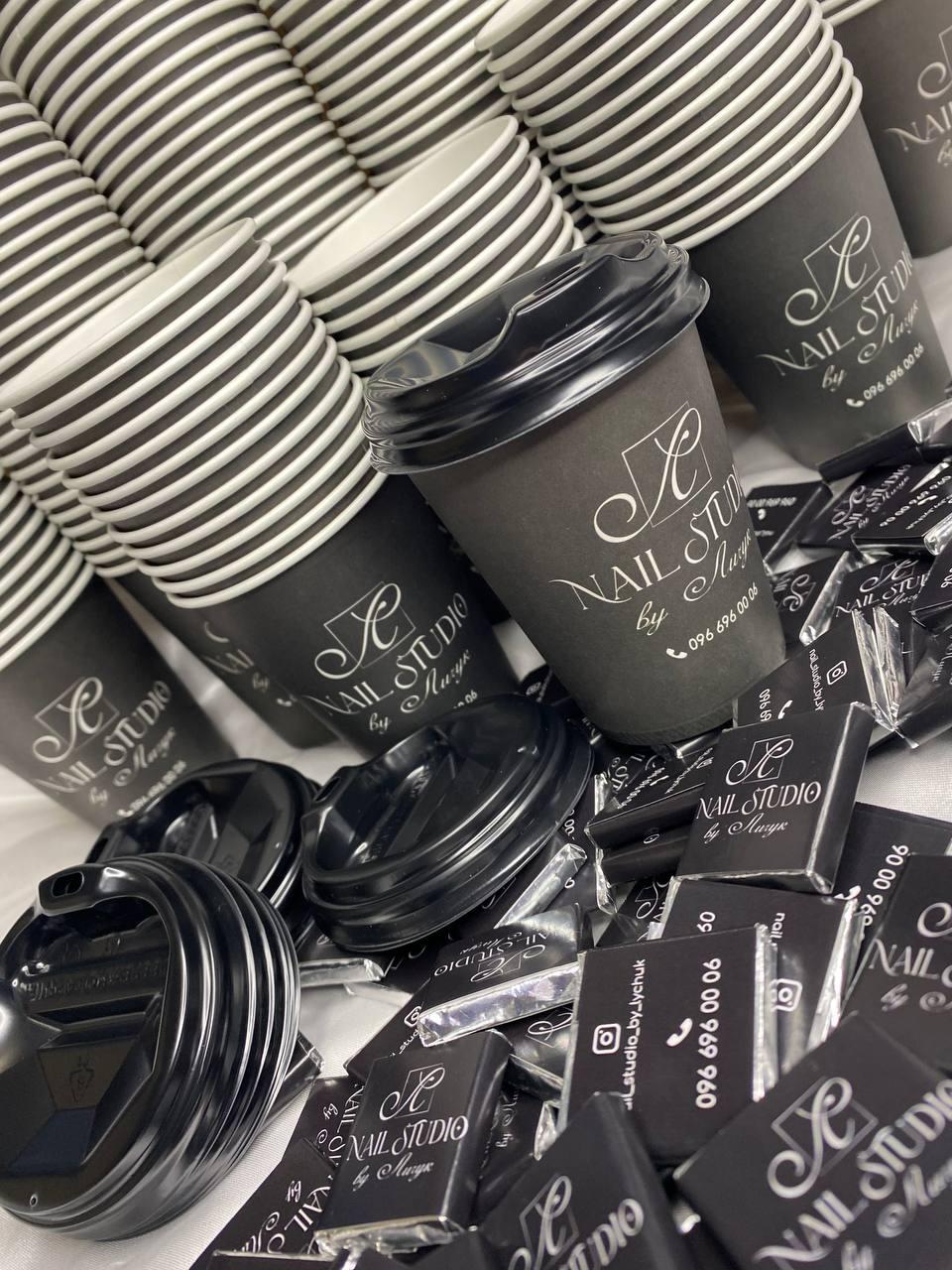 5000 шт. Стакани з логотипом, білі одношарові, 340 мл., фото 1