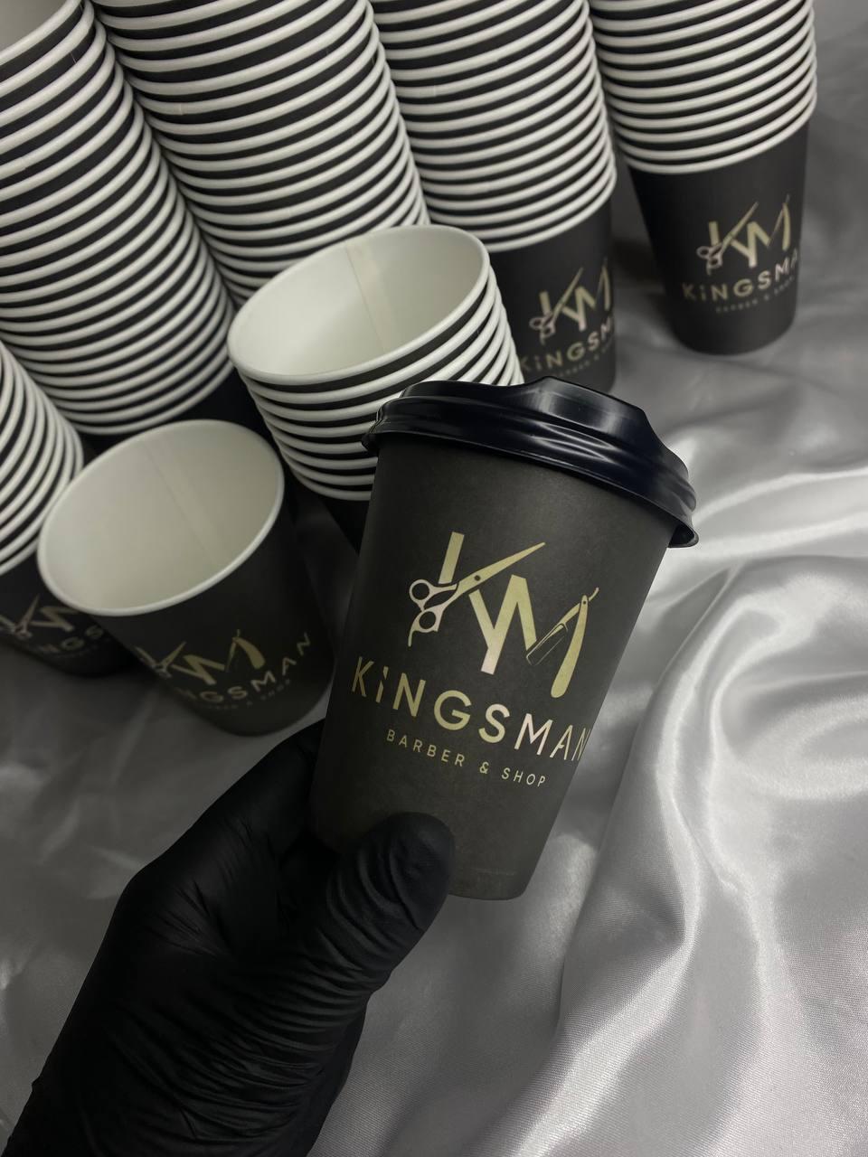 2500 шт. Стакани з логотипом, білі одношарові, 340 мл., фото 1