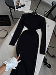Обтисле міді плаття в стилі skims однотонне з довгим рукавом (р. 42-46) 56036115, фото 4