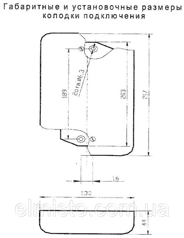 Габаритные и установочные размеры колодки подключения АРР6.724.001 Габаритные и установочные размеры колодки подключения АРР6.724.001