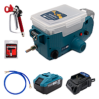 Акумуляторний безповітряний фарбопульт PROFI-TEC PCPS1420 (20 В, бак 1.7 л, тиск 140 Бар, 1.1 л/хв)