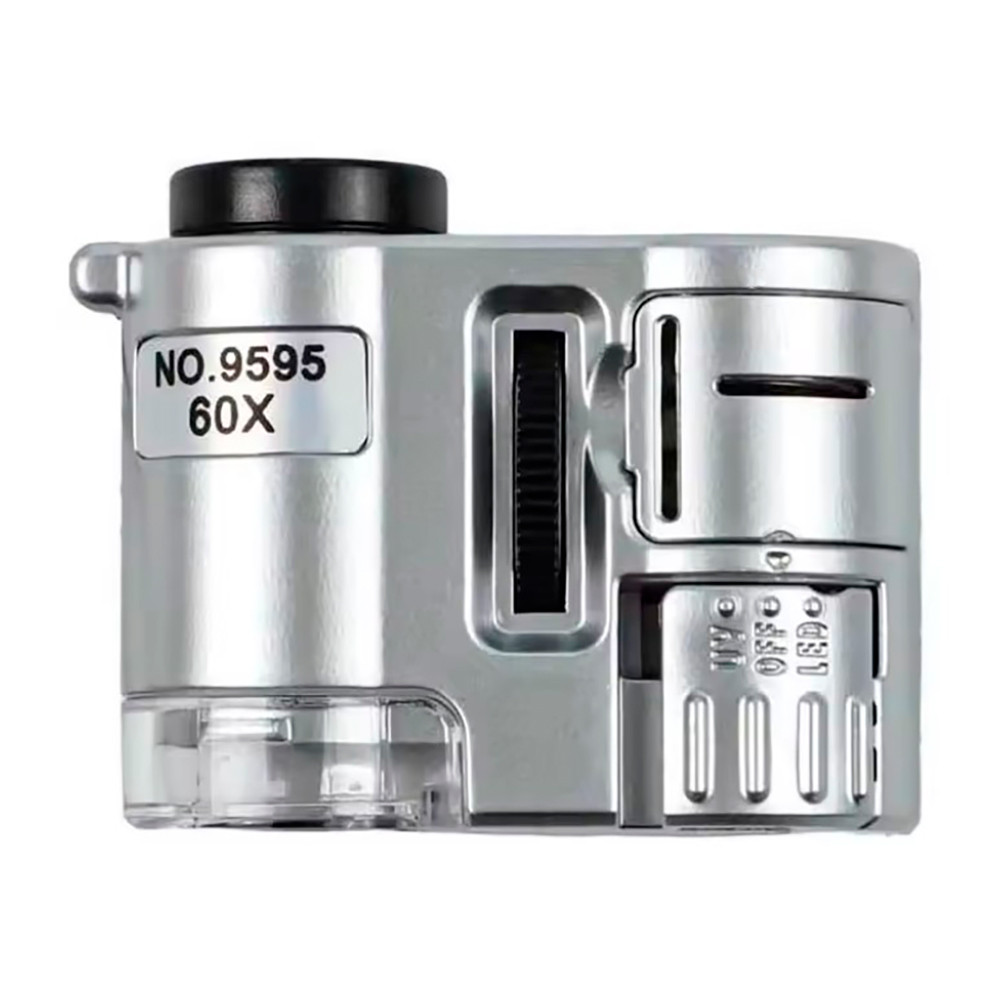 Кишеньковий дитячий мікроскоп зі світлодіодним підсвічуванням оптичний 60х портативний 3хLR1130