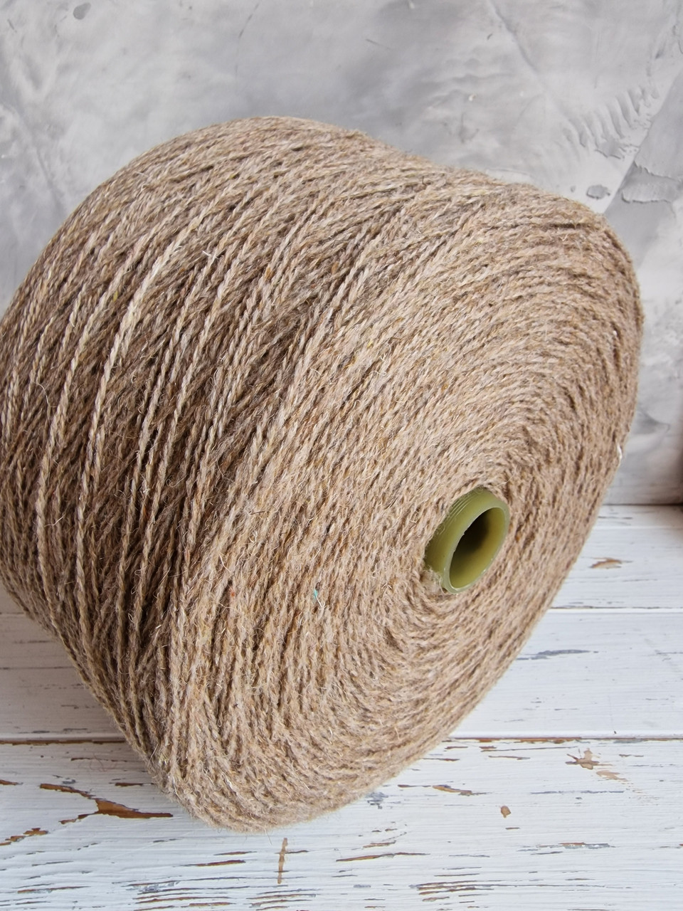 Пряжа шерсть овеча 100% у бобінах, бежева, фото 1