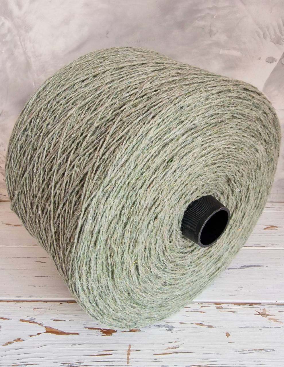 Пряжа вовна овеча 100% у бобінах, полин, фото 1