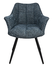 Cтілець Stefan чорний каркас/ тканина темно-сіра TM Intarsio, фото 5