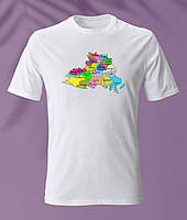 Футболка белая карта Херсонской области, размеры s-5xl