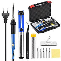 Паяльний набір JCD, 11 предметів (паяльник 60 Вт з регулюванням температури + аксесуари)
