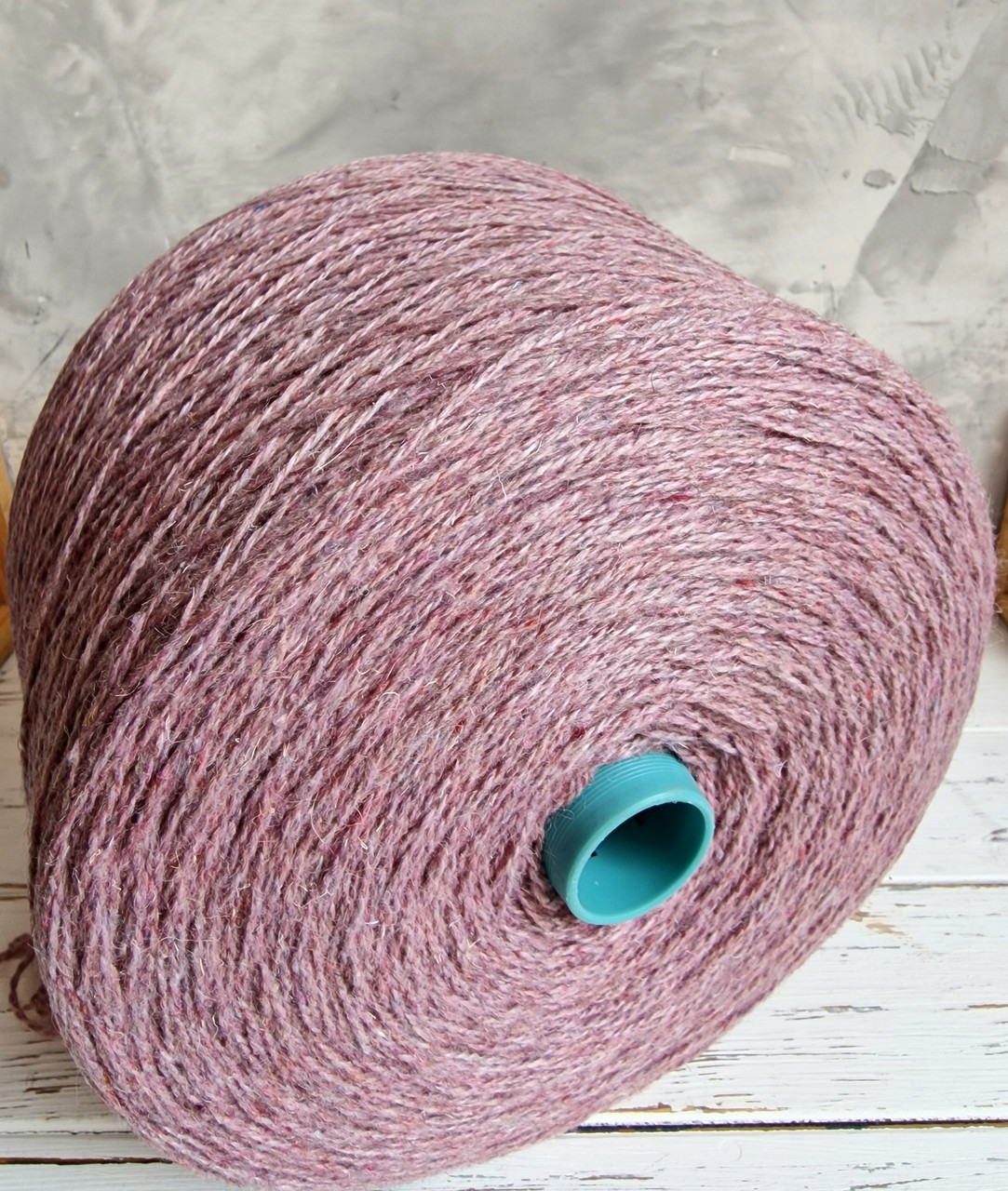 Пряжа шерсть овеча 100% у бобінах, бузкова, фото 1