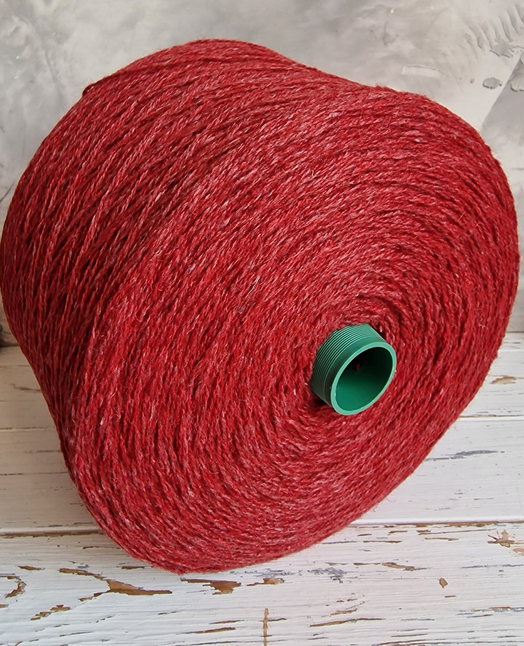 Пряжа вовна овеча 100% у бобінах, малиновий, фото 1