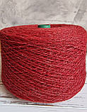 Пряжа вовна овеча 100% у бобінах, малиновий, фото 2