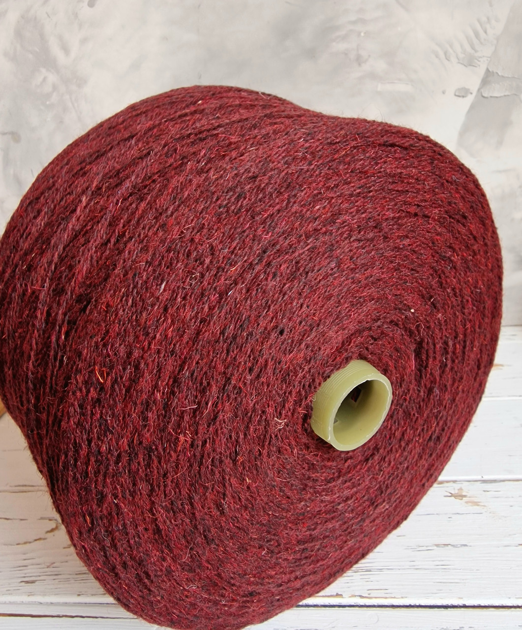 Пряжа вовна овеча 100% у бобінах, бордовий, фото 1