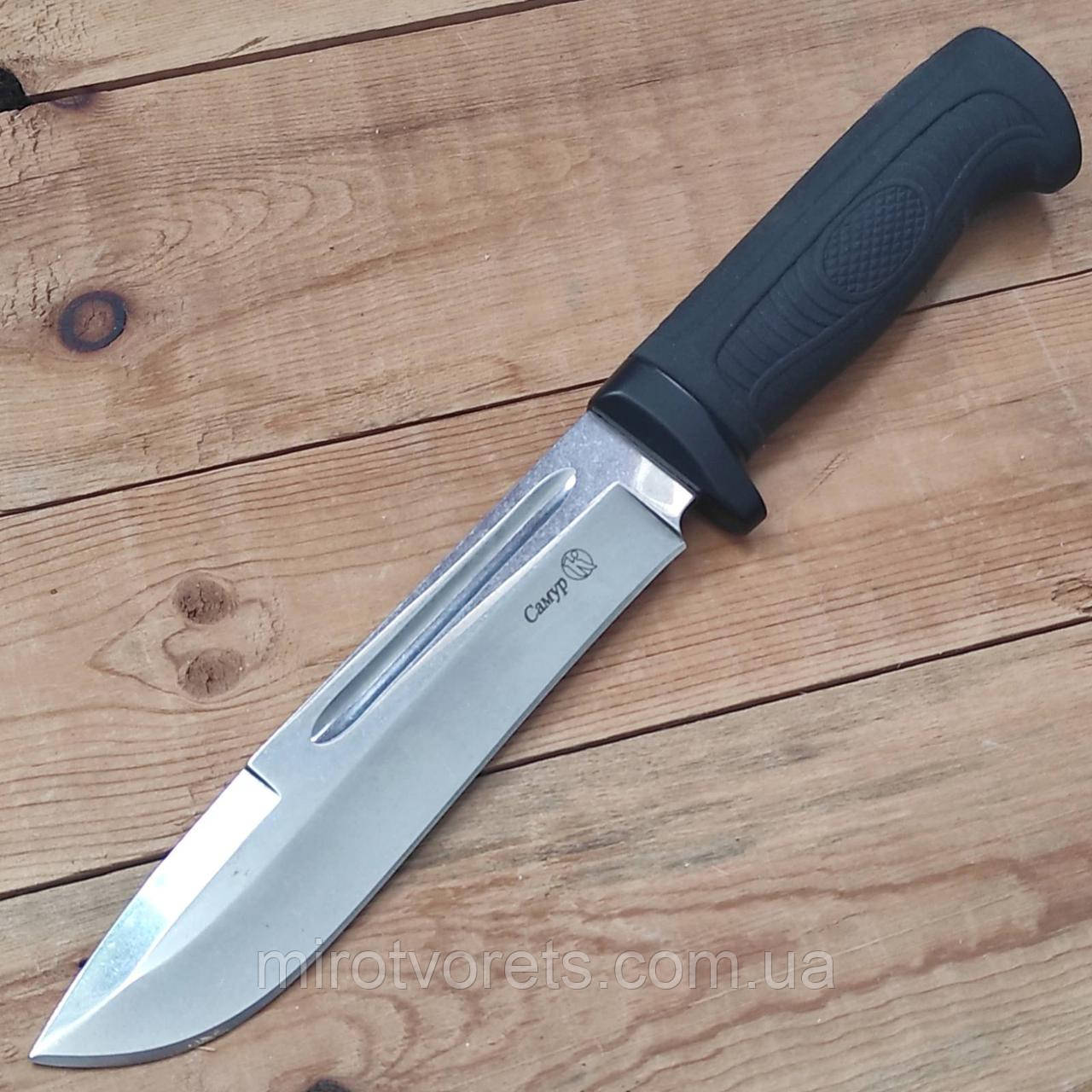 Ніж нескладний Кізляр Самур, AUS-8, еластрон, чохол шкіра, фото 1