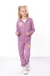 Дитячий спортивний костюм для дівчинки з капюшоном і кишенями, кофта на блискавці, двонитка