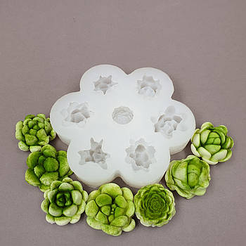 Силіконовий молд 3д Сукуленти