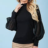 Стильна кофта з широкими шифоновими рукавами, фото 3